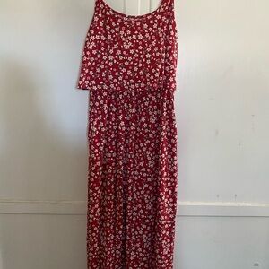 Amazon Red Floral Maxi Dress